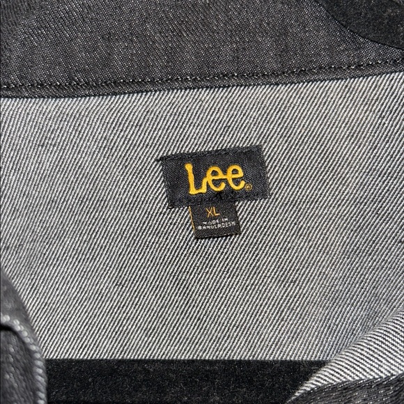 Lee Denim XL Button Down Black 4 Pocket Cotton Polyester Spandex Jean Jacket - Picture 3 of 16